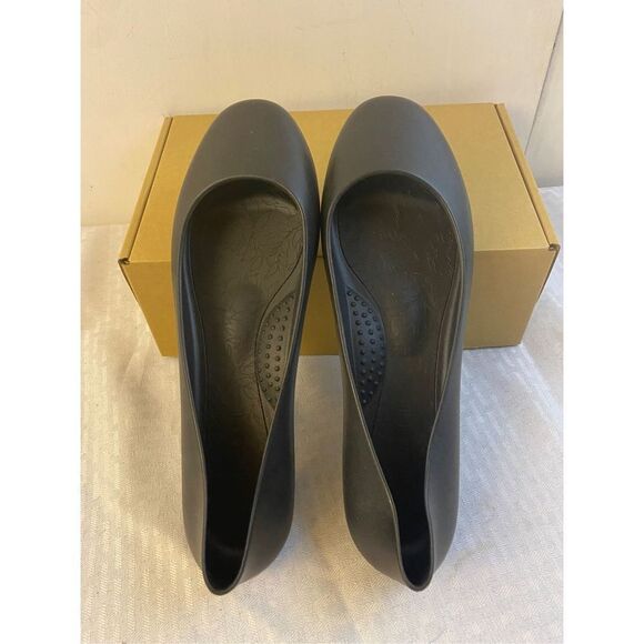 Okabashi black rubber ballet flats size 10 - Picture 1 of 3